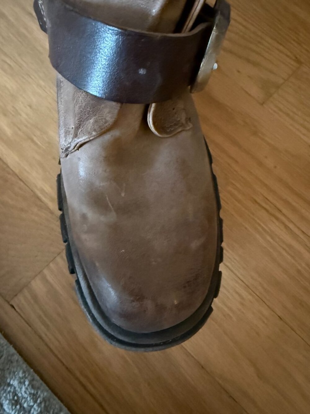 A.S.98 Hamish Buckle Combat Boots in Brown (Rock) Leather - Size 38 - Picture 7 of 11